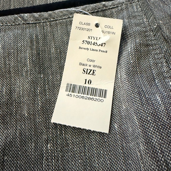 White House Black Market Beverly Linen-Blend Pencil Skirt Sz.10 NWT - Picture 5 of 5